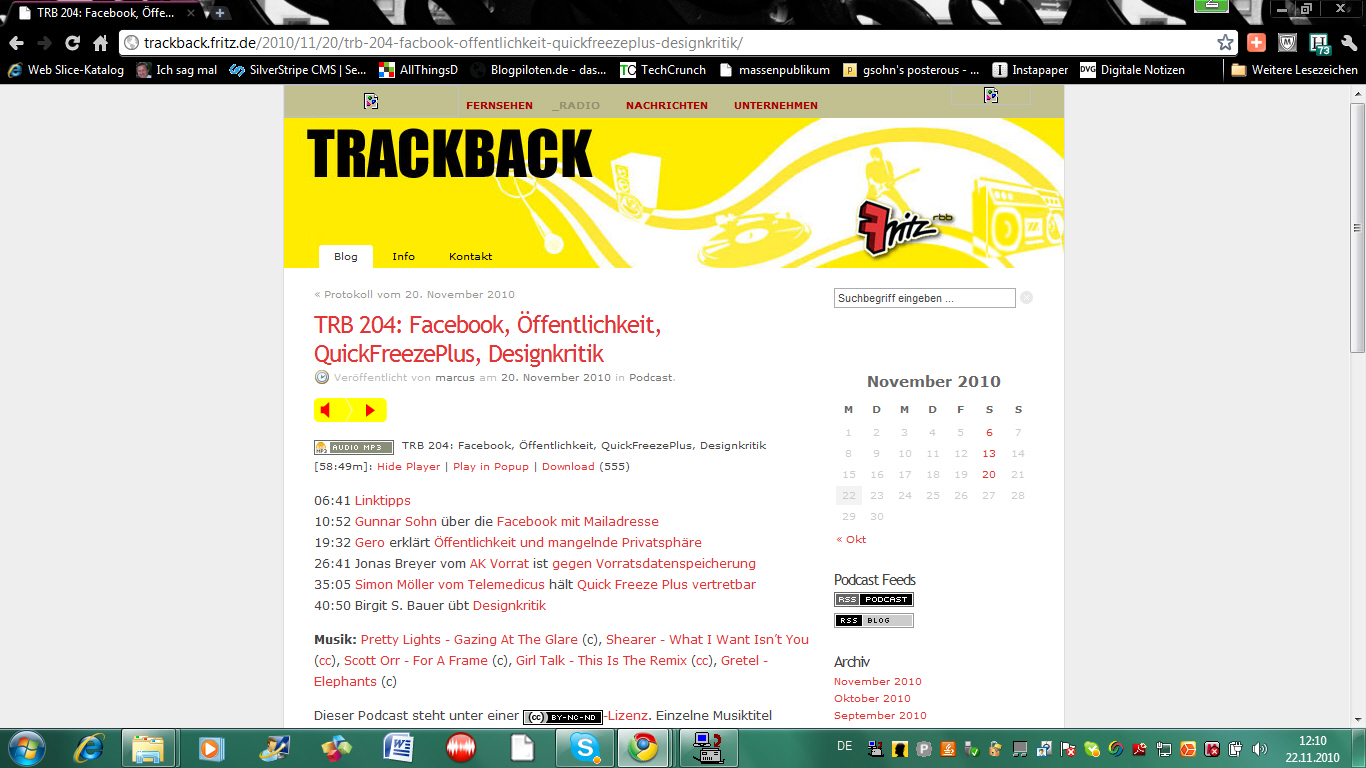 Screenshot Radio Fritz