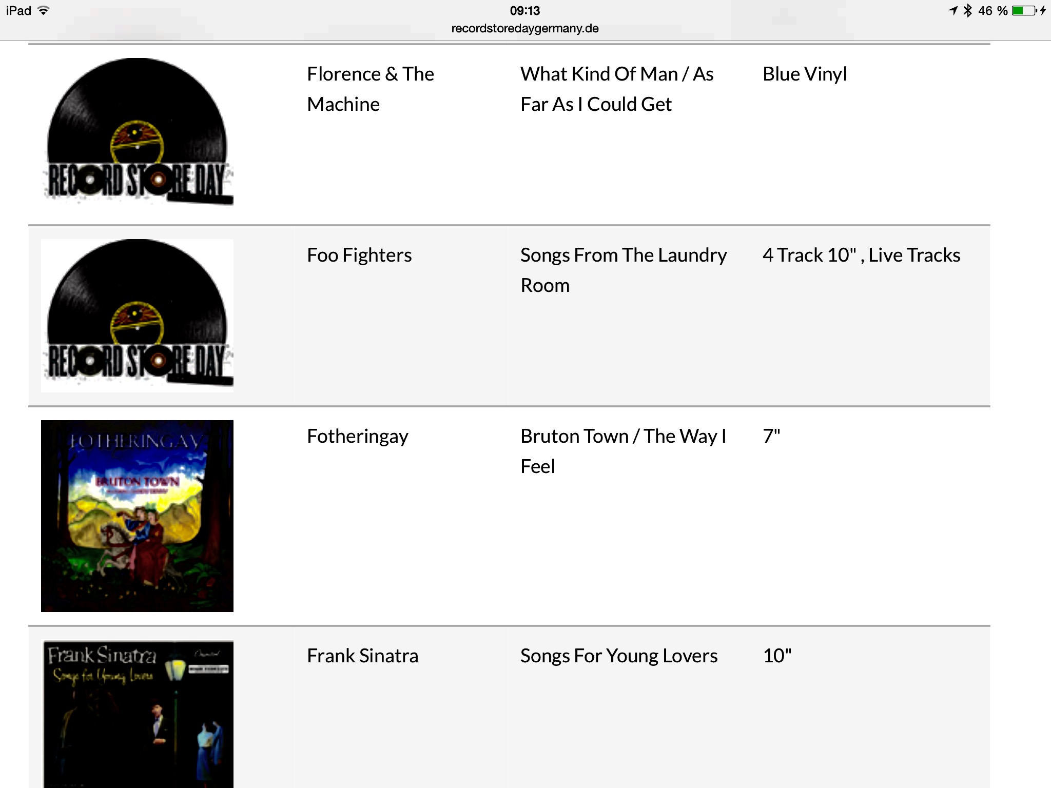 Vinyle Sonderveröffentlichungen