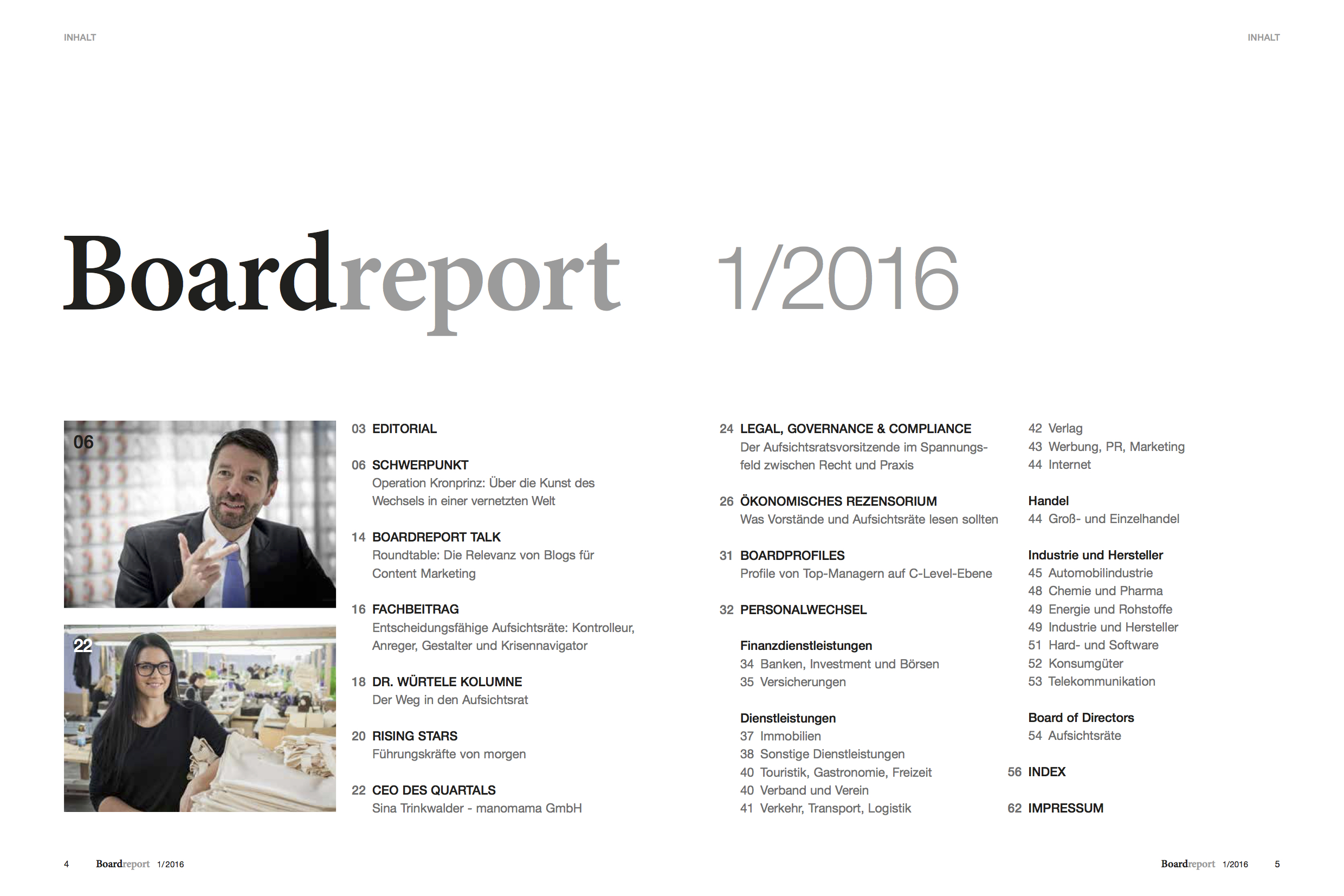 Themen der aktuellen Ausgabe von Boardreport